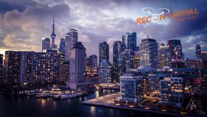 recon aerial drone photo of toronto skyline