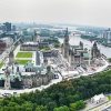 drone shot of parliment in ottawa - recon aerial