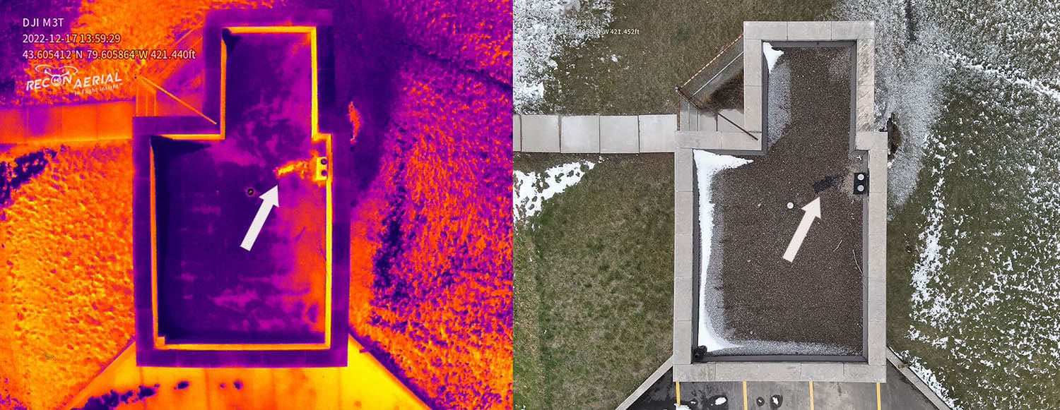 thermal image leak detection in roofs