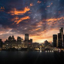 detroit skyline by Recon Aerial