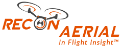 Recon Aerial Drone Services Logo and Tagline_Grey_drone